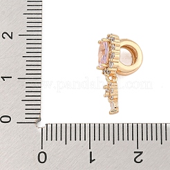 Rack Plating Brass Micro Pave Cubic Zirconia Pendants&nbsp;KK-F876-27KCG