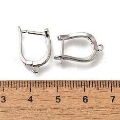 Rack Plating Brass Micro Pave Cubic Zirconia Hoop Earring Findings&nbsp;EJEW-H143-09P