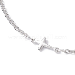 304 Stainless Steel Cross Link Anklets&nbsp;AJEW-AN00722-01