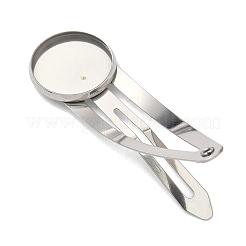 304 Stainless Steel Snap Hair Clip Finding&nbsp;STAS-B126-01C-P
