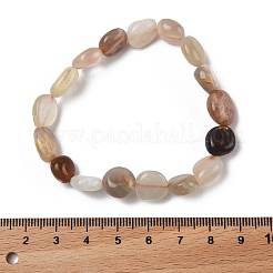 Natural Multi-Moonstone Stretch Beaded Bracelets&nbsp;BJEW-K213-C14