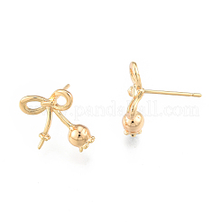 Brass Stud Earring Findings&nbsp;KK-N216-538