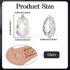 10Pcs Transparent Glass Pendants&nbsp;GLAA-SP0001-45A