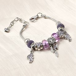 Alloy European Beads Charm Bracelets&nbsp;BJEW-F495-17P