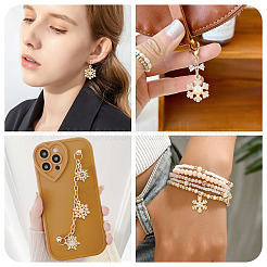 36Pcs 6 Styles Alloy Micro Pave Clear Cubic Zirconia Snowflake Pendants&nbsp;FIND-TA0009-86