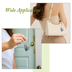 4Pcs Shell & Imitated Pearl Acrylic & Alloy Pendants&nbsp;KEYC-FH00103