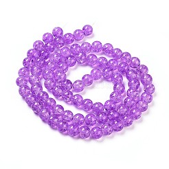 Spray Painted Crackle Glass Beads Strands&nbsp;CCG-Q001-10mm-12