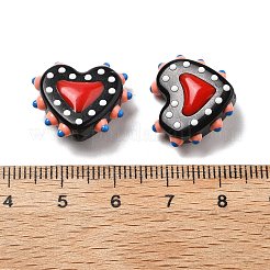 Painted Glass Beads Bumpy Beads Heart&nbsp;X-LAMP-V001-07F
