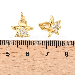 Brass Micro Pave Cubic Zirconia Charms&nbsp;KK-F927-23G