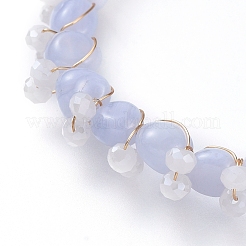 Adjustable Natural Blue Lace Agate Braided Bead Bracelets&nbsp;BJEW-JB05162-03