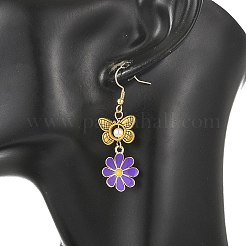 Alloy Enamel & Shell Pearl Dangle & Drop Earrings&nbsp;EJEW-JE07424