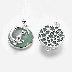 Natural & Synthetic Mixed Stone Kitten Pendants&nbsp;G-J386-B