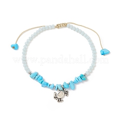 Ocean Theme Synthetic Turquoise Anklets Set&nbsp;AJEW-AN00506
