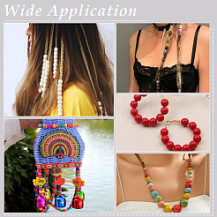 DIY Round Natural Wood Beads & Cross Pendant Necklaces Making Kits&nbsp;DIY-PH0029-12