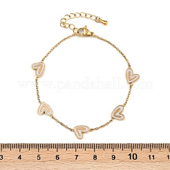 304 Stainless Steel Enamel Link Bracelets for Women&nbsp;BJEW-G747-02G