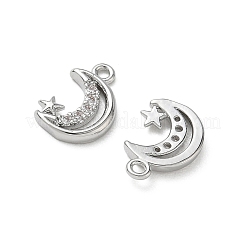 Brass Micro Pave Clear Cubic Zirconia Charms&nbsp;KK-P355-03P