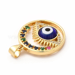 Rack Plating Brass Micro Pave Colorful Cubic Zirconia Pendants&nbsp;LAMP-A153-05G-04