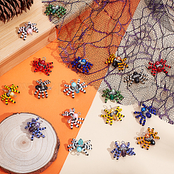 18Pcs 9 Colors Glass Pendants&nbsp;PALLOY-WR00004