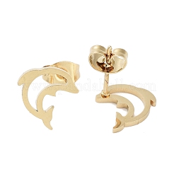 PVD Vacuum Plating 304 Stainless Steel Stud Earrings for Women&nbsp;EJEW-A048-45B-G