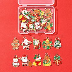 20Pcs 10 Styles Christmas Theme Alloy Enamel Pendants&nbsp;ENAM-FS0002-13