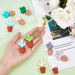 10 Sets 10 Colors Cactus & Potted Plants Food Grade Eco-Friendly Silicone Focal Beads&nbsp;SIL-DC0001-22