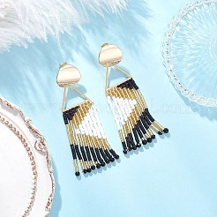 Brass Rectangle Dangle Stud Earrings&nbsp;EJEW-MZ00512