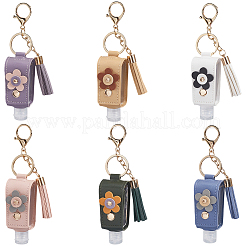 6Pcs 6 Colors ortable Empty Travel Bottle Keychains&nbsp;KEYC-SC0001-57A