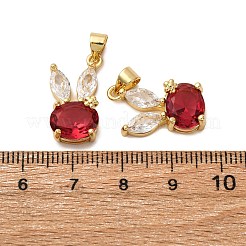 Brass Micro Pave Cubic Zirconia Pendants&nbsp;KK-D390-22G