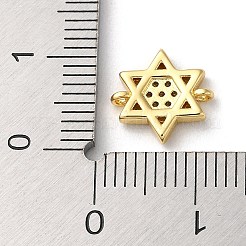 Rack Plating Brass Micro Pave Clear Cubic Zirconia Connector Charms&nbsp;KK-K332-37G