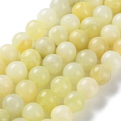 Natural New Jade Stone Round Bead Strands&nbsp;G-O039-16-8mm-01