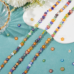 Handmade Millefiori Glass Bead Strands&nbsp;LAMP-LT0001-09C