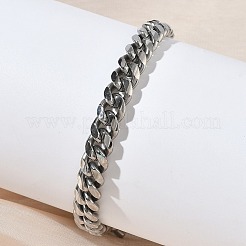 304 Stainless Steel Cuban Link Chain Bracelets for Women&nbsp;BJEW-G779-03P