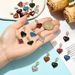 Alloy Enamel & Glitter Powder Pendant Decorations&nbsp;HJEW-YW00395