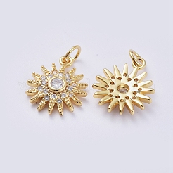 Brass Micro Pave Cubic Zirconia Pendants&nbsp;ZIRC-G163-16G