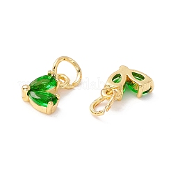 Rack Plating Brass Cubic Zirconia Charms&nbsp;KK-I684-04G-RS