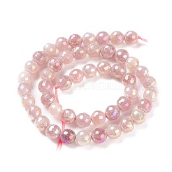 Round Natural Electroplated Strawberry Quartz Beads&nbsp;G-P447-B03-01