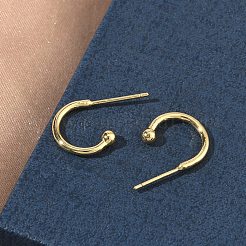 C-Shaped Brass Stud Earrings&nbsp;EJEW-C181-12G