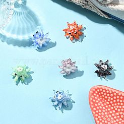 6Pcs 6 Colors Handmade Bumpy Lampwork Beads Strands&nbsp;LAMP-FS0001-54