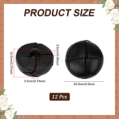 12Pcs Leather Buttons&nbsp;BUTT-HY0001-26B