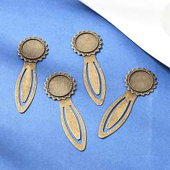 20mm Tray Bookmark Cabochon Settings&nbsp;X-PALLOY-S033-40AB-NR