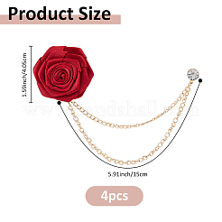 4Pcs Polyester Rose Flower Lapel Pin Backs&nbsp;JEWB-FH0002-09B