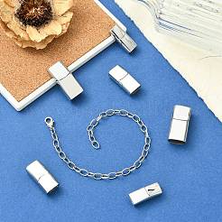 6Pcs 3 Styles 304 Stainless Steel Magnetic Clasps with Glue-in Ends&nbsp;STAS-CJ0003-26