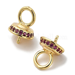Brass Micro Pave Cubic Zirconia Cup Pearl Peg Bails Pin Pendants&nbsp;KK-S397-05B