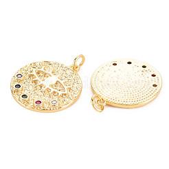 Rack Plating Brass Micro Pave Colorful Cubic Zirconia Pendants&nbsp;KK-N233-189B-01