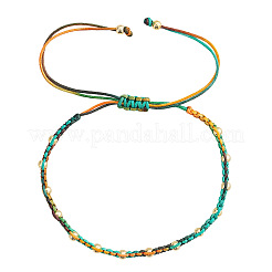 Brass Round Beads Braided Bead Bracelets&nbsp;CX8547-2