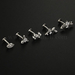 G23 Titanium Micro Pave Clear Cubic Zirconia Labrets&nbsp;WG4B733-04