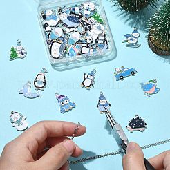 40Pcs 20 Styles Winter Theme Zinc Alloy Enamel Pendants&nbsp;ENAM-CJ0006-43