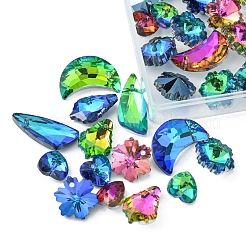 48Pcs 15 Style Glass Rhinestone Pendants&nbsp;EGLA-YW0001-41