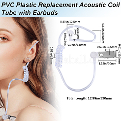 5Pcs PVC Plastic Replacement Acoustic Coil Tube with Earbuds&nbsp;KY-BBC0001-04