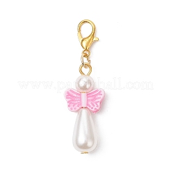 Acrylic & ABS Plastic Imitation Pearl Angel Pendant Decorations&nbsp;HJEW-JM04236